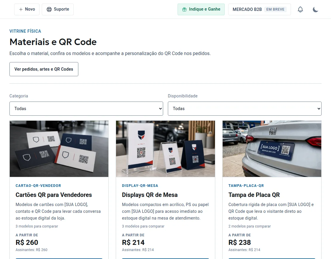 Acompanhamento de pedidos com status e prazos de entrega
