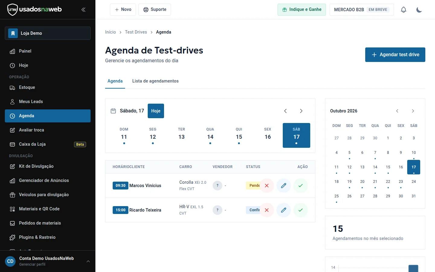Agenda de test-drives: como organizar visitas na loja