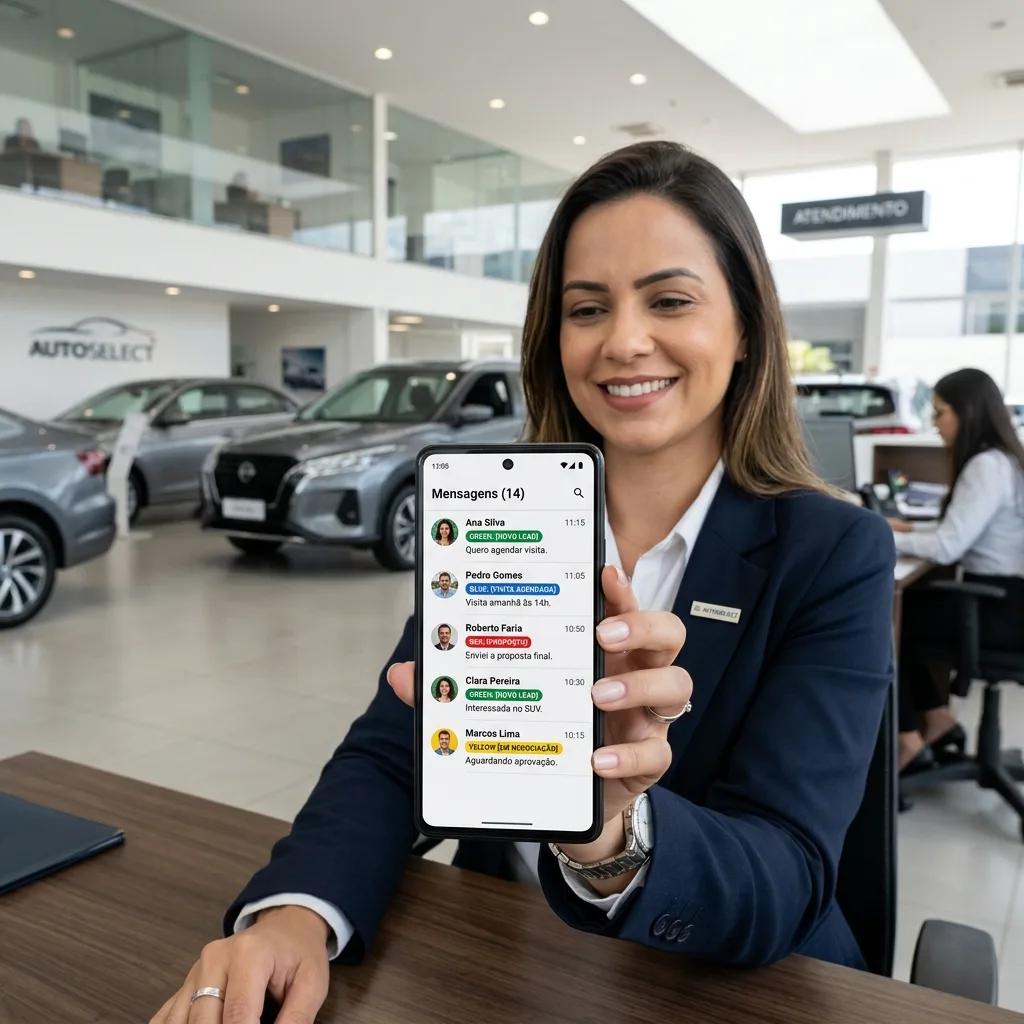 Atendimento profissional via WhatsApp Business com etiquetas de CRM