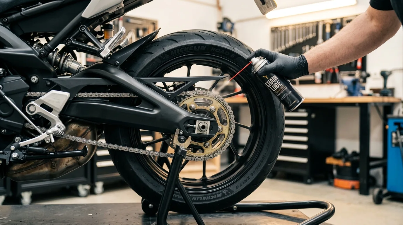 Corrente de motocicleta: limpeza, lubrificação e a hora certa da troca