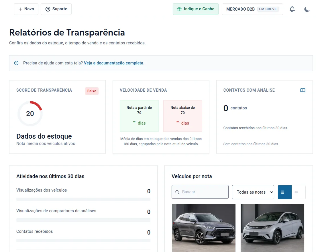 Detalhe de relatório com gráficos e tabelas de desempenho